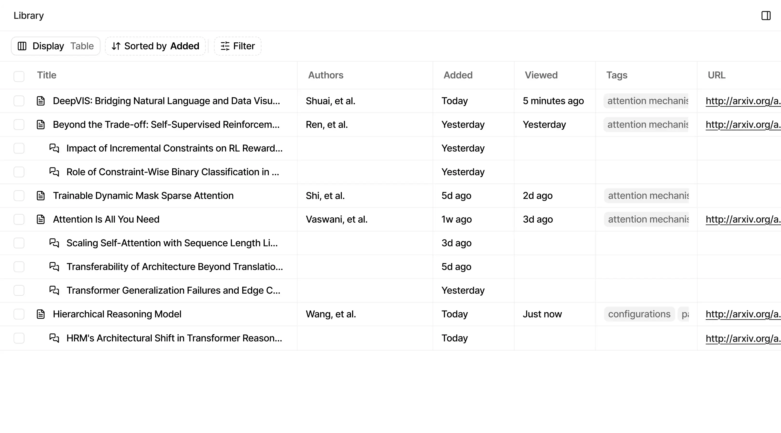 Anara Bibliothek Oberfläche